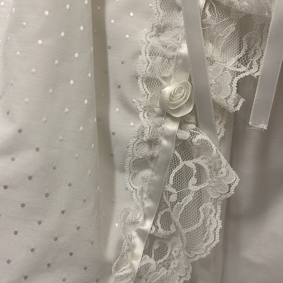 Vintage 3 Month White Baptism Christening 3-Piece Dress Cape Bonnet Sweet‎ Lace - Picture 7 of 12